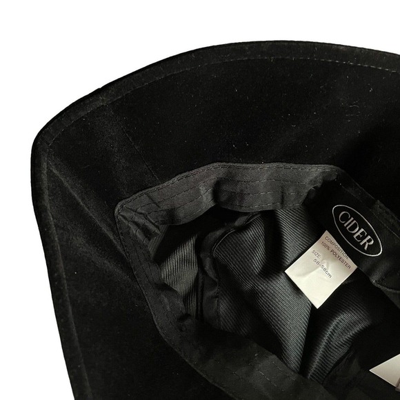 CIDER BUCKET HAT BLACK VELVET SUPER SOFT SIZE 7 1/4 - 7/38 NEW - Picture 4 of 6
